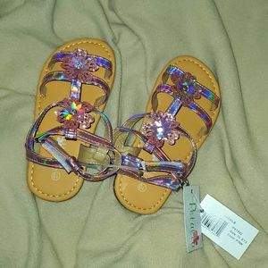 Petalia Pink Flower Sandals Girls Size 10
